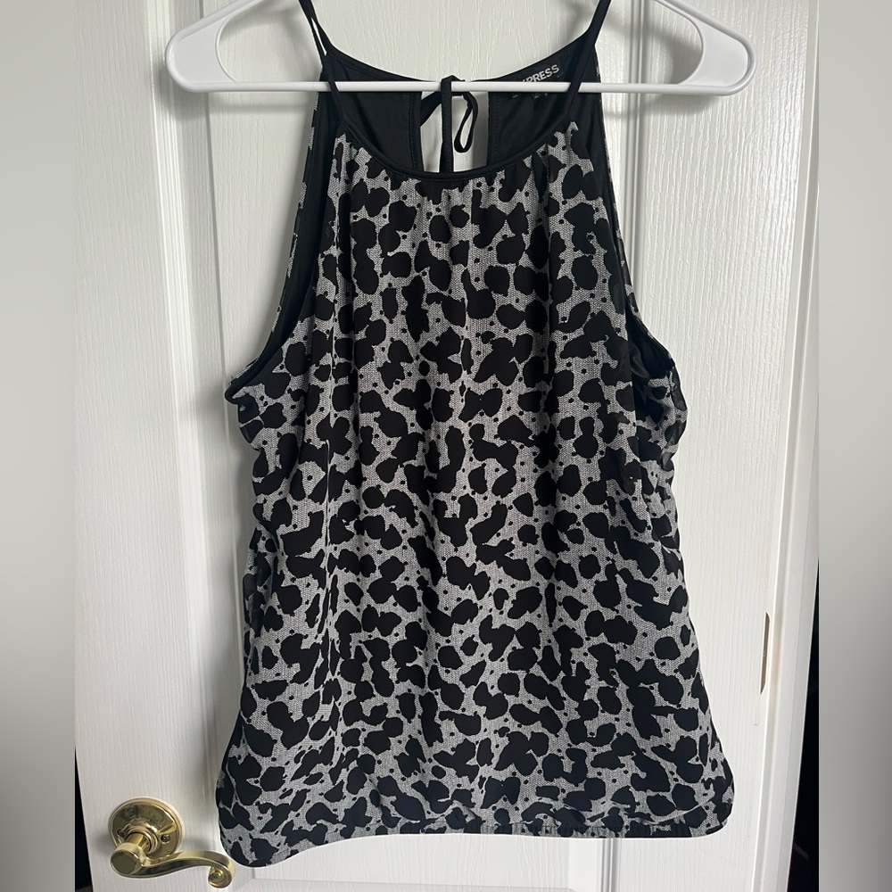 Express Black and Gray Backless Sleeveless Tank Top